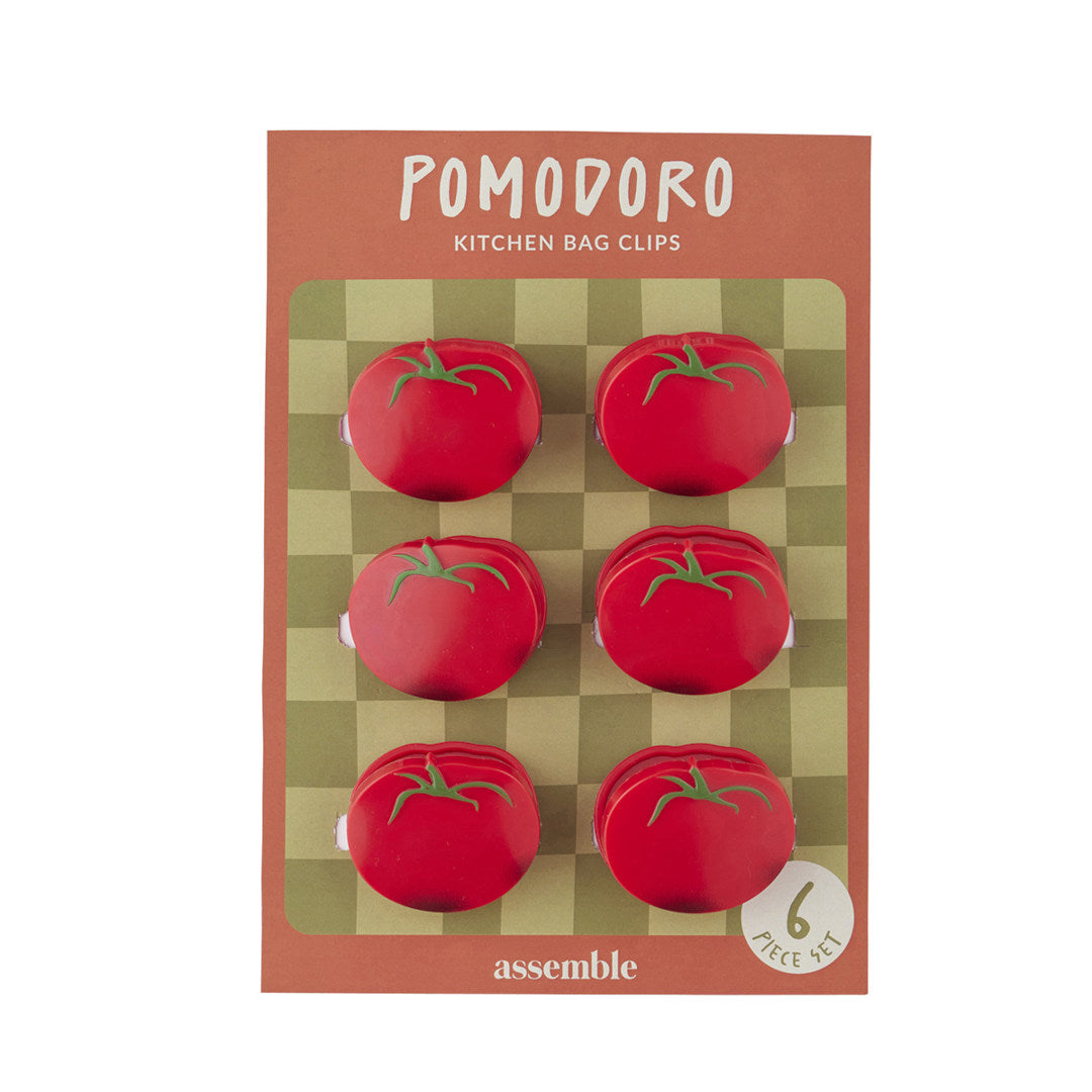 Assemble Pomodoro Kitchen Bag Clips Red Set of 6