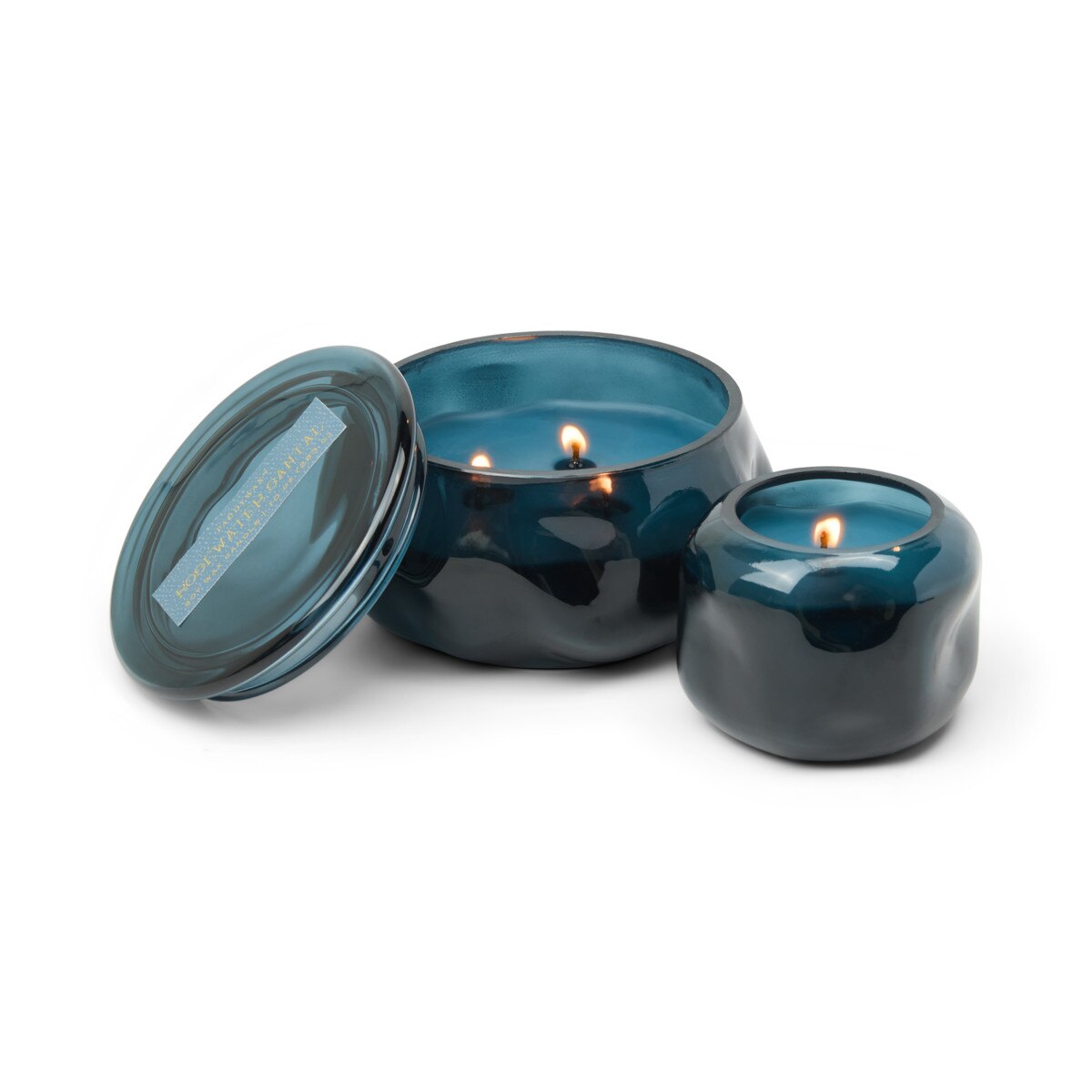 Paddywax Basalt Navy Rosewater Santal Glass Candle 141g | Minimax
