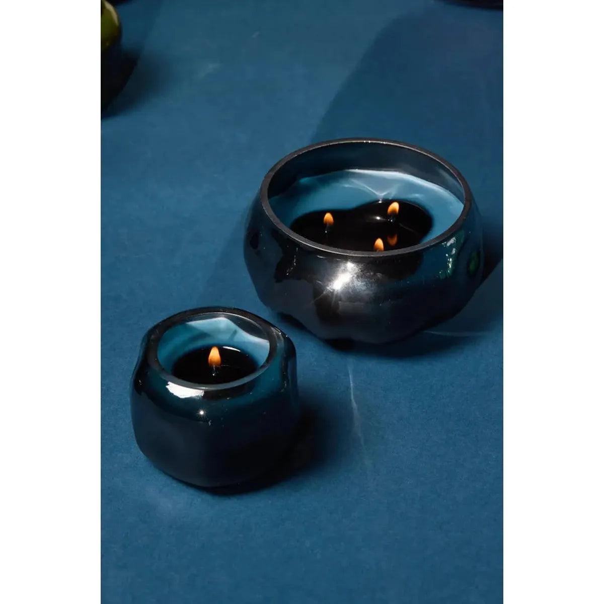 Paddywax Basalt Navy Rosewater Santal Glass Candle 141g | Minimax