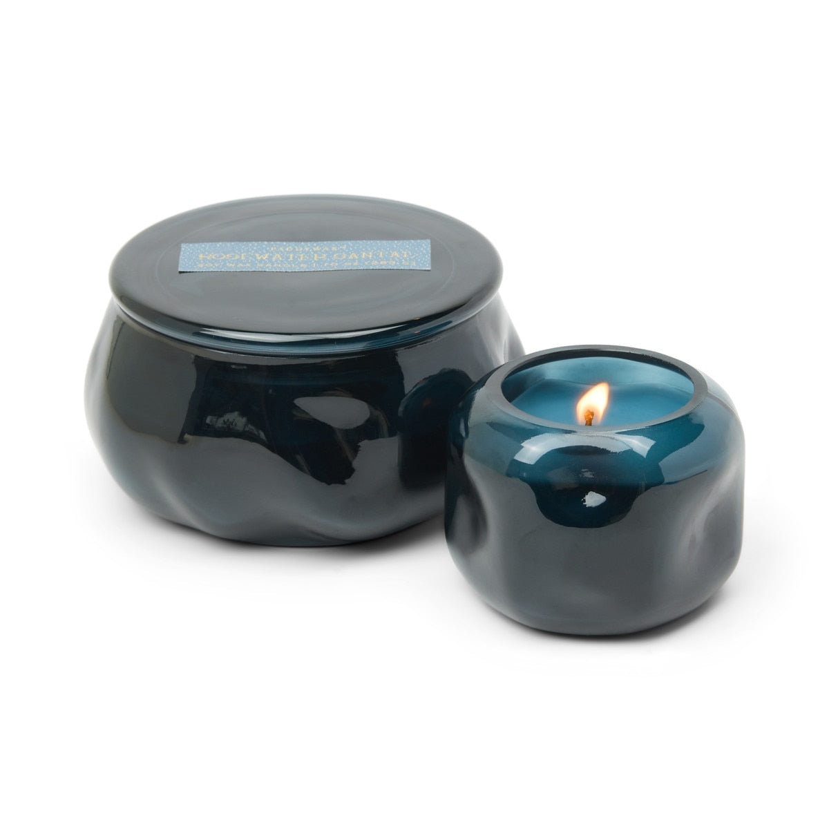 Paddywax Basalt Navy Rosewater Santal Glass Candle 283g | Minimax