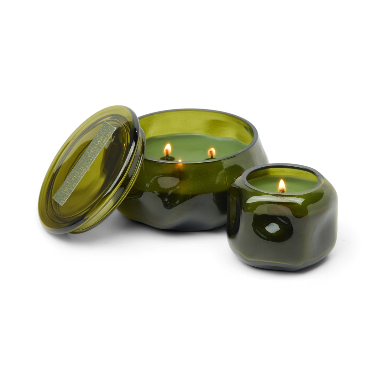 Paddywax Basalt Green Glass Candle  283g - Wild Fig & Cedar | Minimax