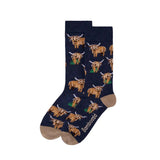 Pussyfoot Socks Highland Cow Denim Socks | Minimax