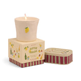 Paddywax Bistro Meyer Lemon Ceramic Candle 226g with lemon-decorated jar beside matching box