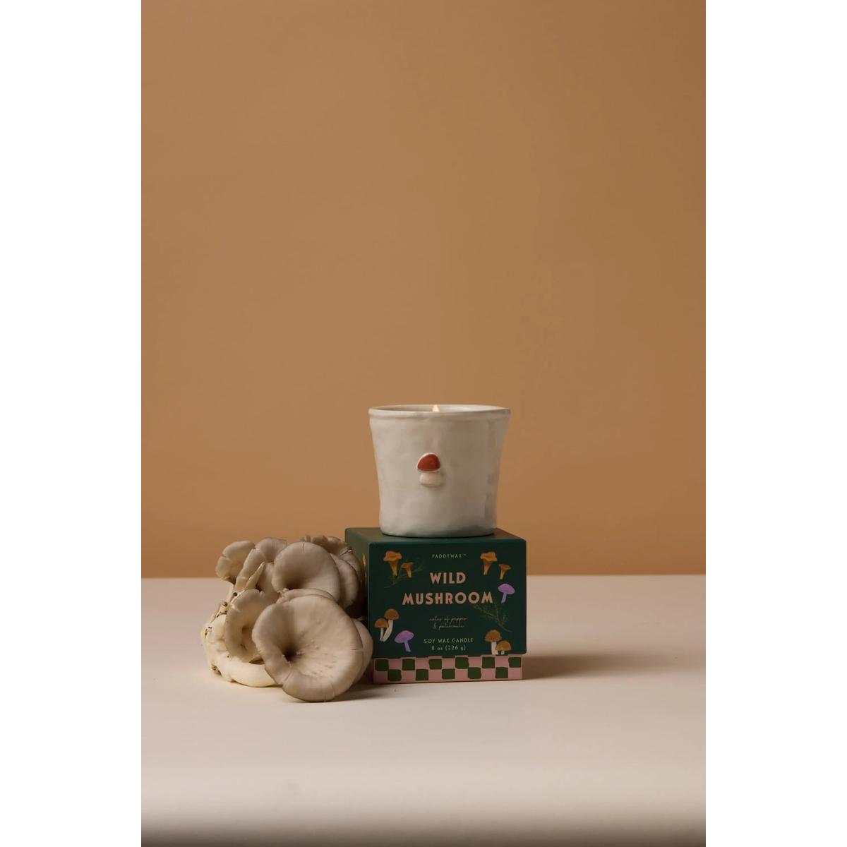Paddywax Bistro Wild Mushroom Ceramic Candle 226g | Minimax - orange background