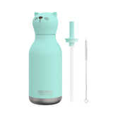 Asobu Bestie Kitty Cat Head Cover Reusable Bottle Blue 460ml | Minimax