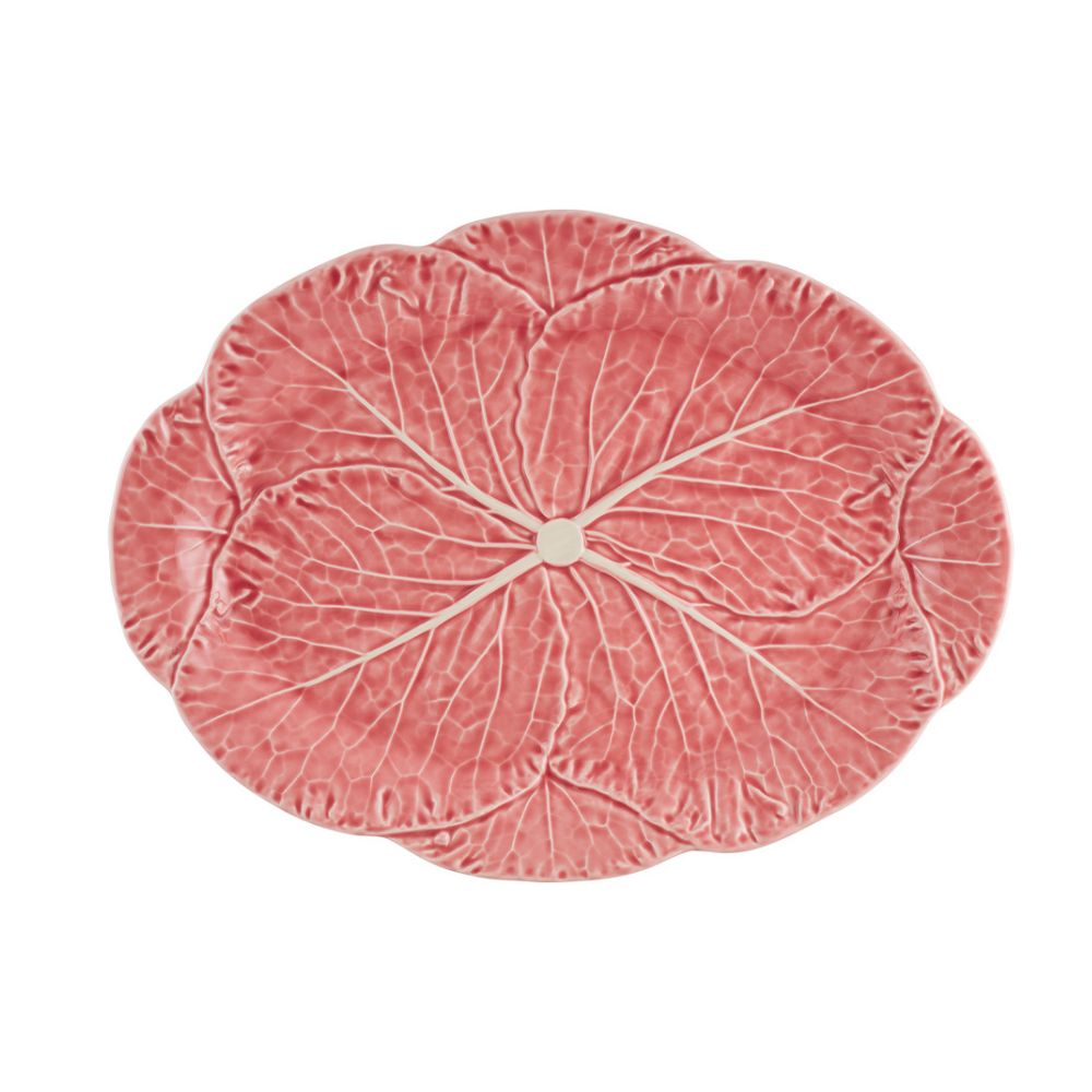 Bordallo Pinheiro Cabbage Oval Platter Pink Large 43cm | Minimax