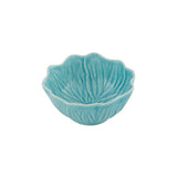 Bordallo Pinheiro Flora Bowl Blue 12.5cm - Small blue ceramic bowl shaped like a flower with detailed petal texture