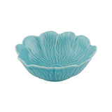 Bordallo Pinheiro Flora Bowl Blue 17cm – ceramic bowl shaped like a flower with textured petal design in light blue