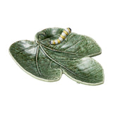 Bordallo Pinheiro Leaf with Caterpillar Plate 18.5cm