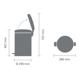 Brabantia NewIcon Pedal Bin White 20L