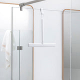 Brabantia Shower Squeegee White, minimalist white shower squeegee with slim handle and rubber blade for streak-free cleaning