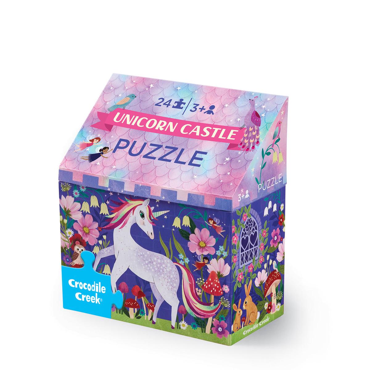 Crocodile Creek Little Building Unicorn Castle Puzzle 24 Piece with colourful unicorn artwork