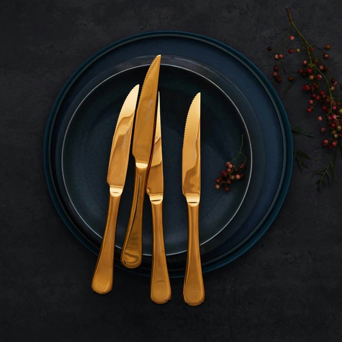 Stanley Rogers Chelsea Gold Steak Knives 4pc