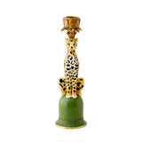 Coast to Coast Leo Leopard Resin Candle Holder Green 25cm | Minimax