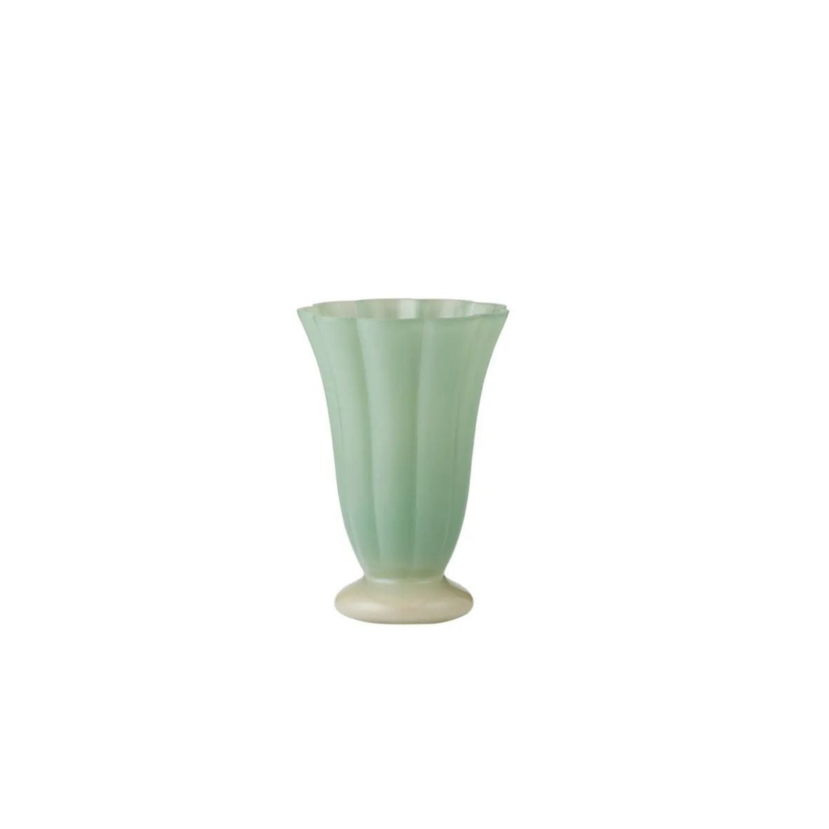 Coast To Coast Home Andrea Glass Vase Ivory / Sage 14 x 20cm
