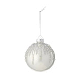 Gala Glitterburst Bauble White/Silver 8cm | Minimax
