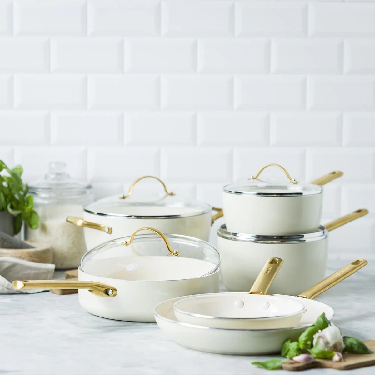GreenPan Padova Cookware Set Cream White 10 Piece | Minimax