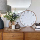 One Six Eight London Scarlett Wood Wall Clock White 35cm | Minimax