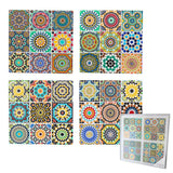 Pure Christmas Hepburn Square Ceramic Coaster Set of 4 – multicolour ceramic coasters with intricate square mandala-style tile patterns
