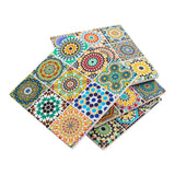 Pure Christmas Hepburn Square Ceramic Coaster Set of 4 – multicolour ceramic coasters with intricate square mandala-style tile patterns