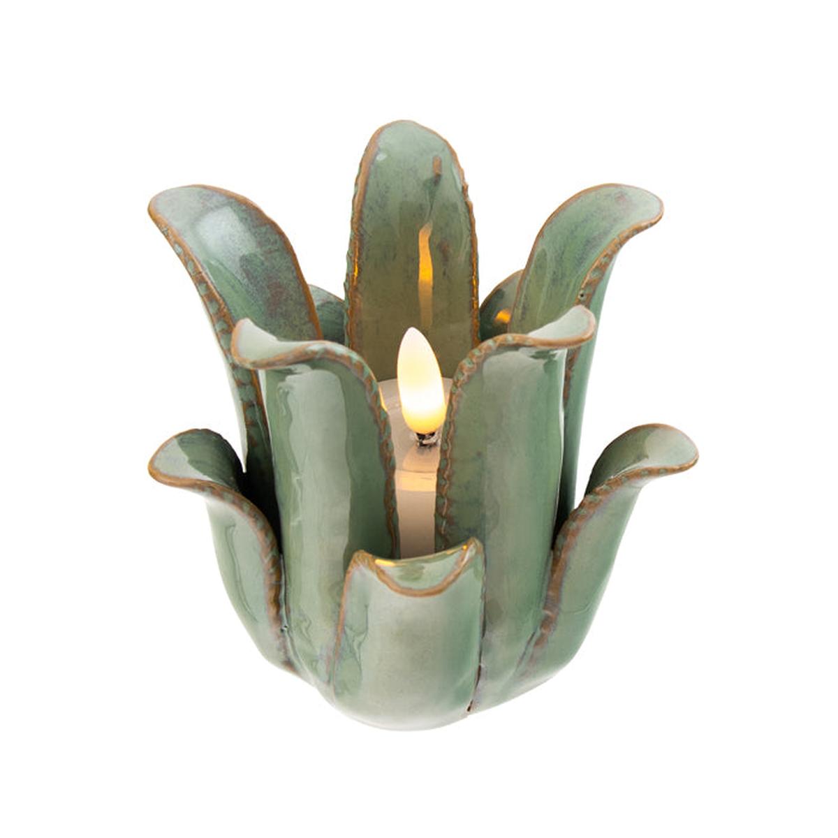Swing Gifts Ceramic Tea Light Holder Sage 9x1cm Artichoke | Minimax
