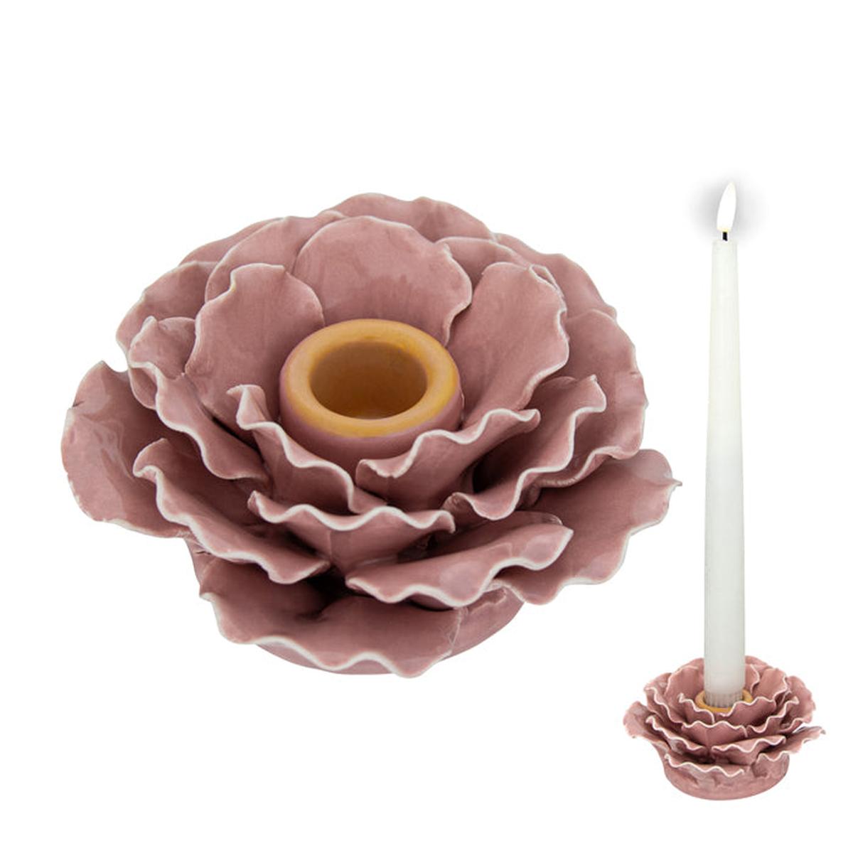 Swing Gifts Ceramic Candle Holder Spring Pink 11x5.5cm Rose | Minimax