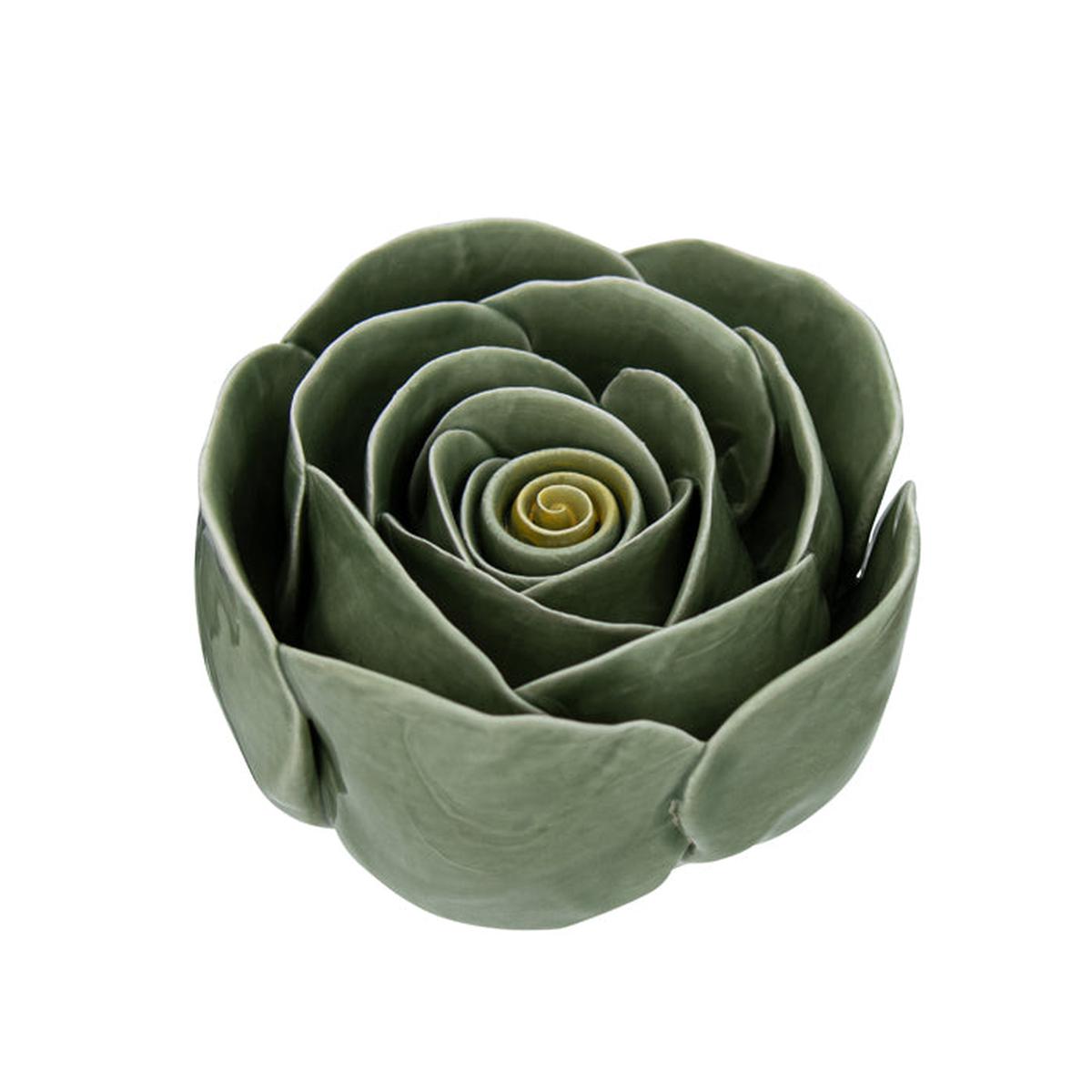 Swing Gifts Ceramic Spring Decorative Flower Rose Sage Yellow 9x6cm | Minimax