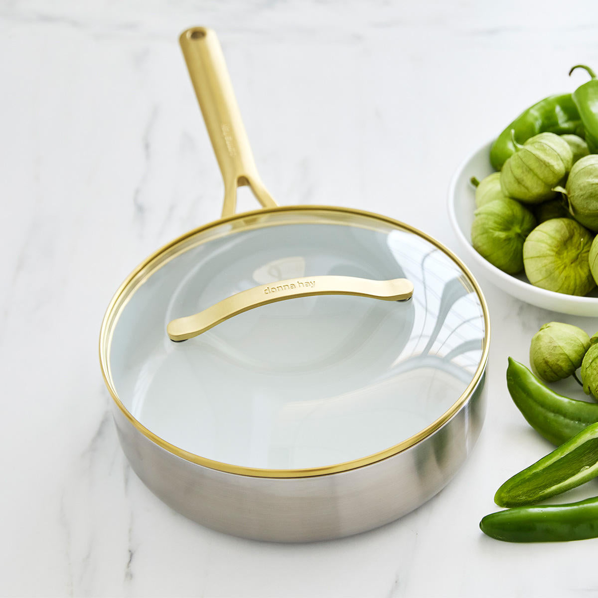 Donna Hay by GreenPan 3-Ply Stainless Steel Sauté Pan with Lid, 26CM/3.9L