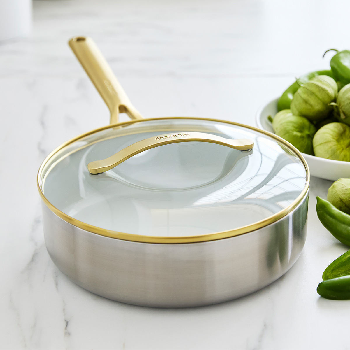 Donna Hay by GreenPan 3-Ply Stainless Steel Sauté Pan with Lid, 26CM/3.9L