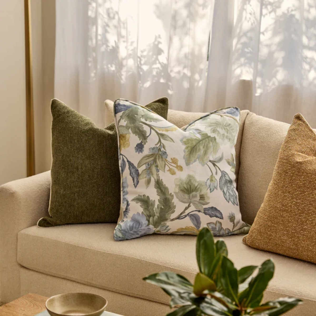 Madras Link Casey Dark Green Textured Cushion 55cm