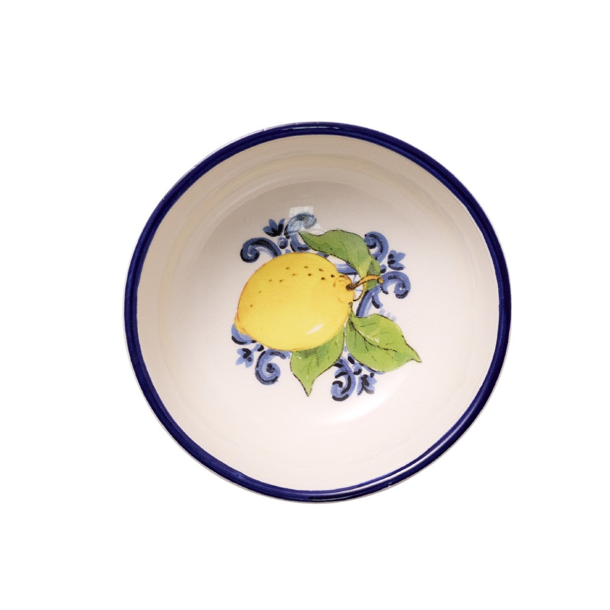 Ceramiche Cuore Sicilian Lemon Dipping Bowl 10cm – top view of design