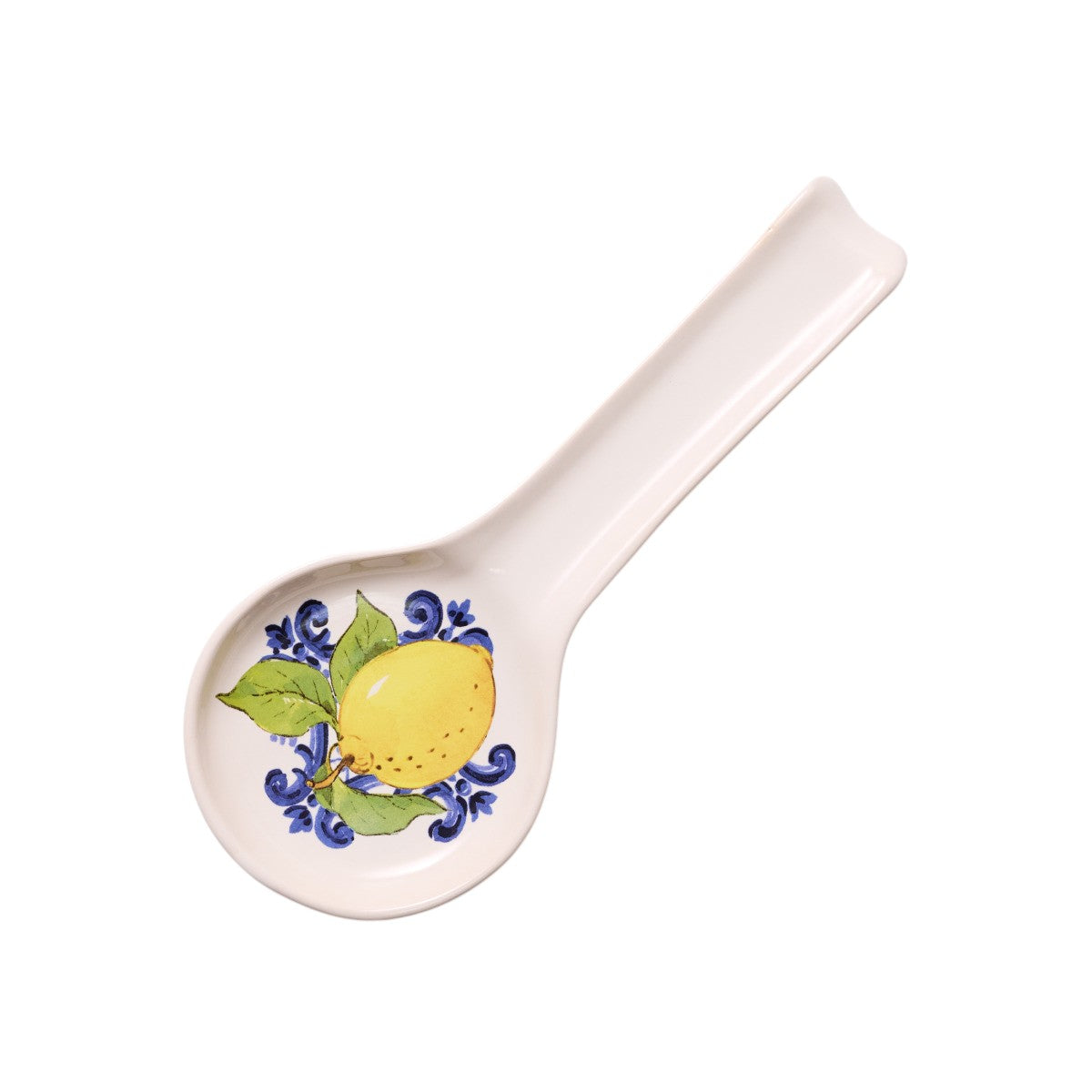 Ceramiche Cuore Sicilian Lemon Spoon Rest – angled front view