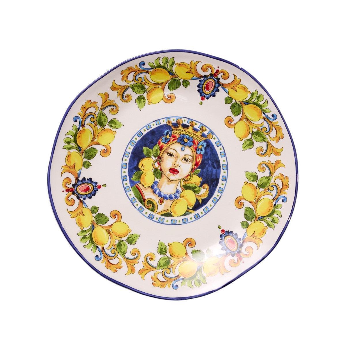 Ceramiche Cuore Sicilian Round Plate 29cm – top view of design