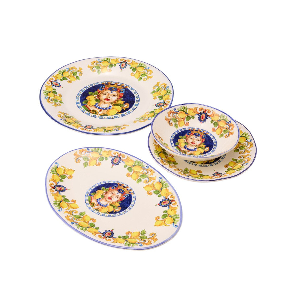 Ceramiche Cuore Sicilian Round Plate 29cm – top view of design