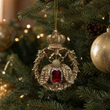 Pure Christmas Resin Bee Decoration Gold/Red 13cm | Minimax