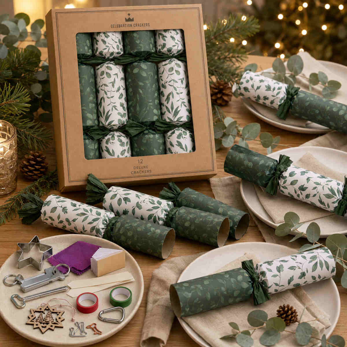 Celebration Crackers Deluxe Fresh Eucalyptos Crackers 30cm (Set of 12) | Minimax