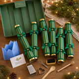 Vixen & Velvet Verdant Striped Crackers Green Set of 6 | Minimax