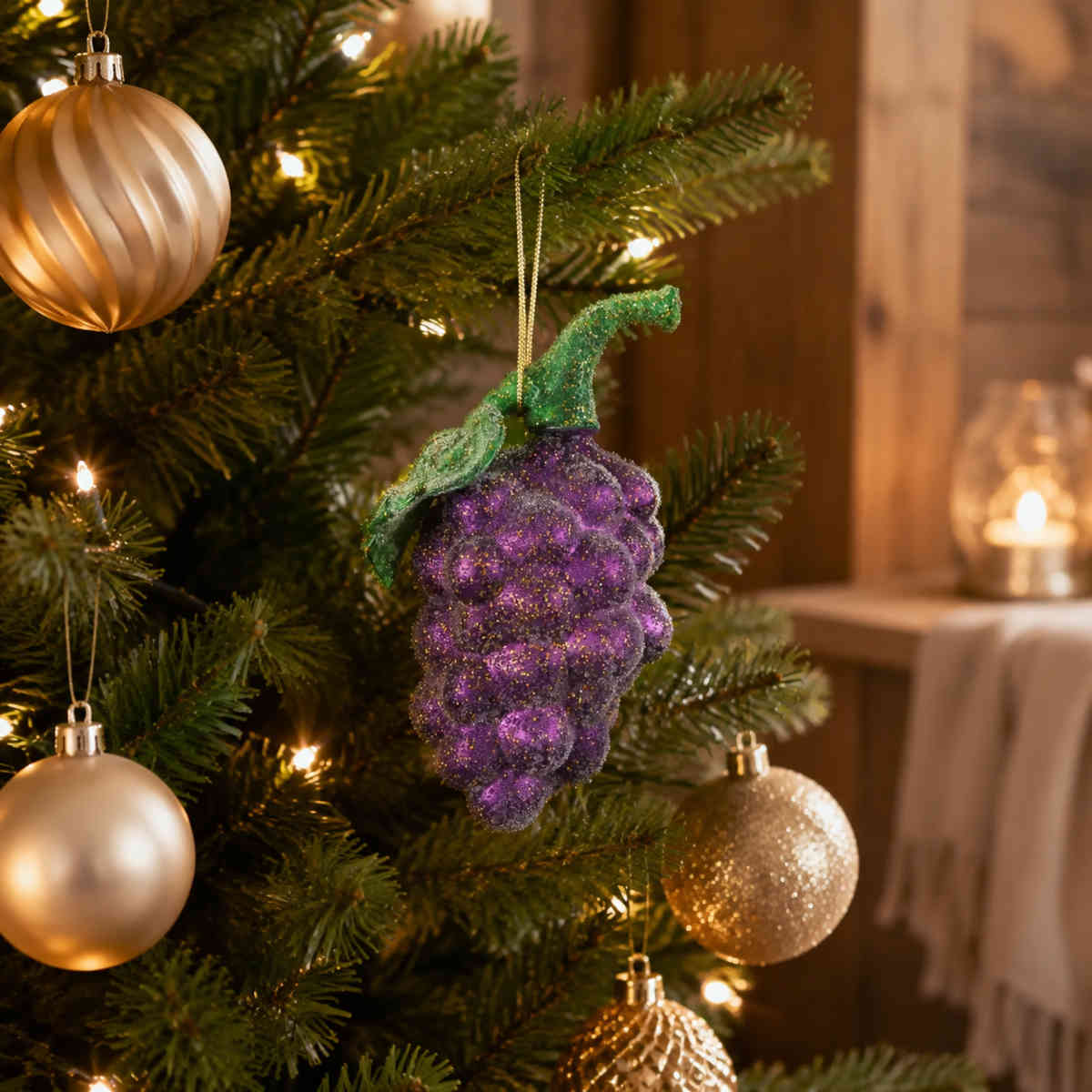 Vixen & Velvet La Dolce Vita Grape Bunch Hanging Decoration 12cm | Minimax