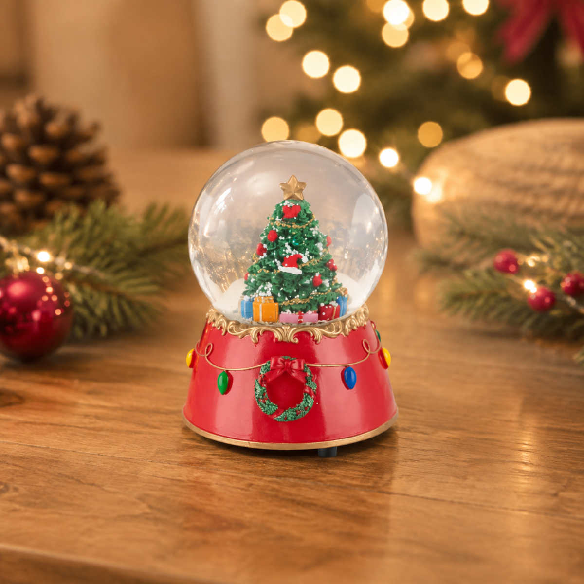 Pure Christmas Musical Tree With Ball Resin 8cm | Minimax