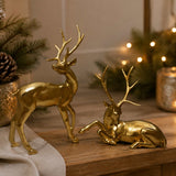 Pure Christmas Resin Shiny Deer Gold Small 2 Assorted (Price per item) | Minimax