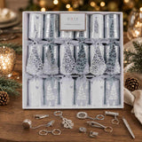 Pure Christmas Platinum Tree Cracker White/Silver 36cm (Set of 6) | Minimax