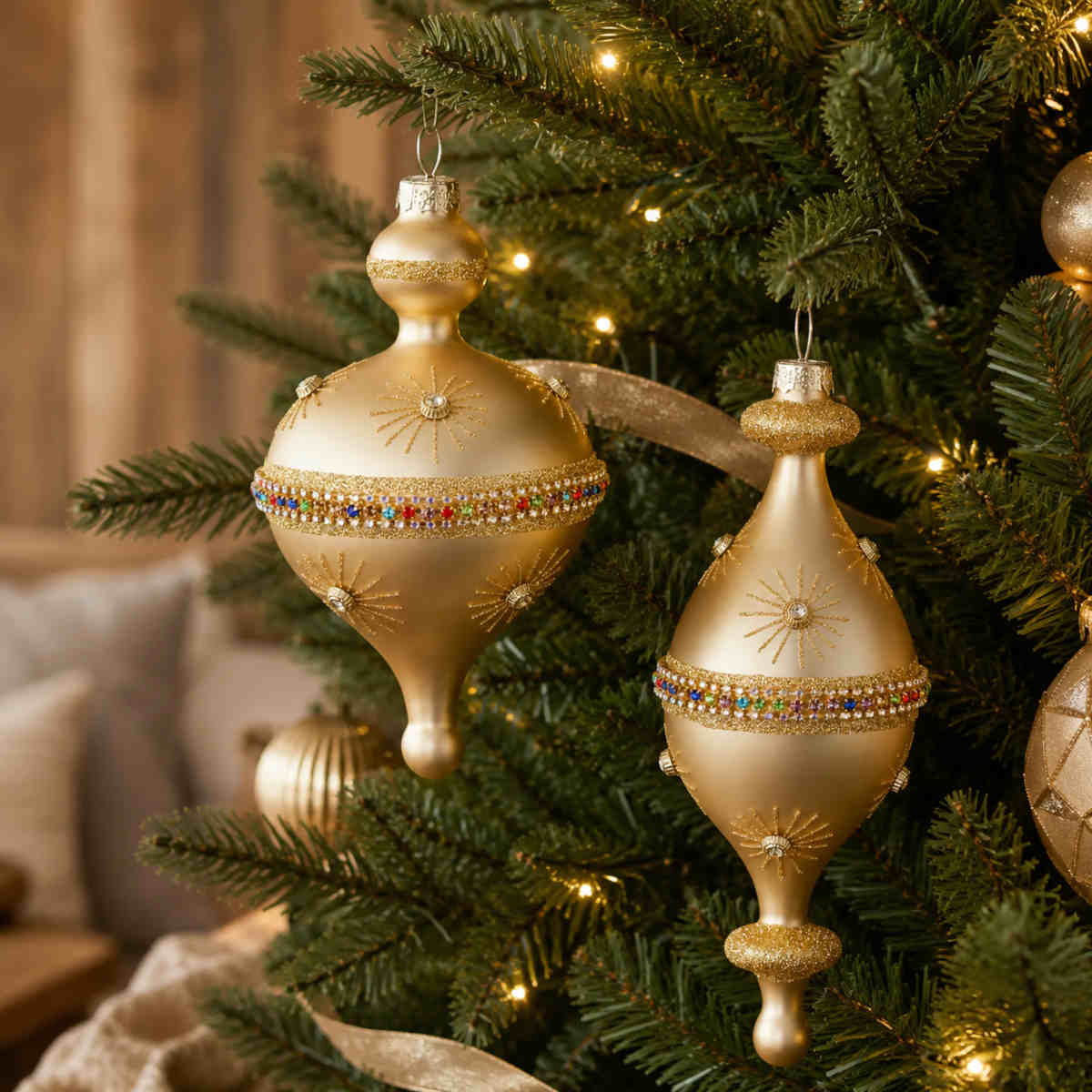 Gold Jewel Finial 2 Assorted 17cm (Price per item) | Minimax
