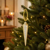 Stripe Finial Hanging Decoration Gold/Silver 16cm | Minimax
