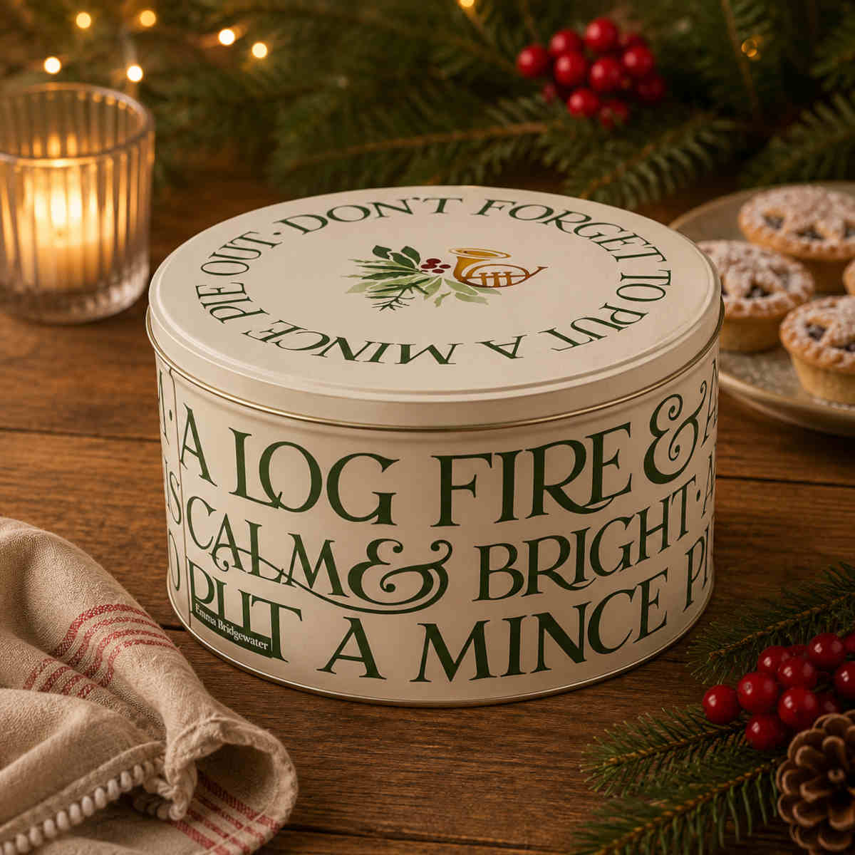 Emma Bridgewater Bring In The Green Round Tin Medium | MInimax