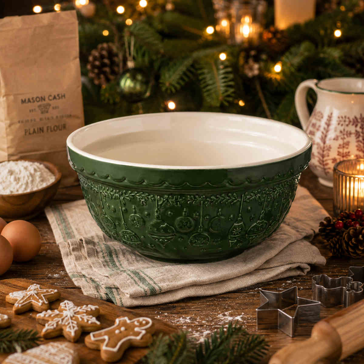 Mason Cash Deck The Halls Mixing Bowl Green 24cm | Minimax