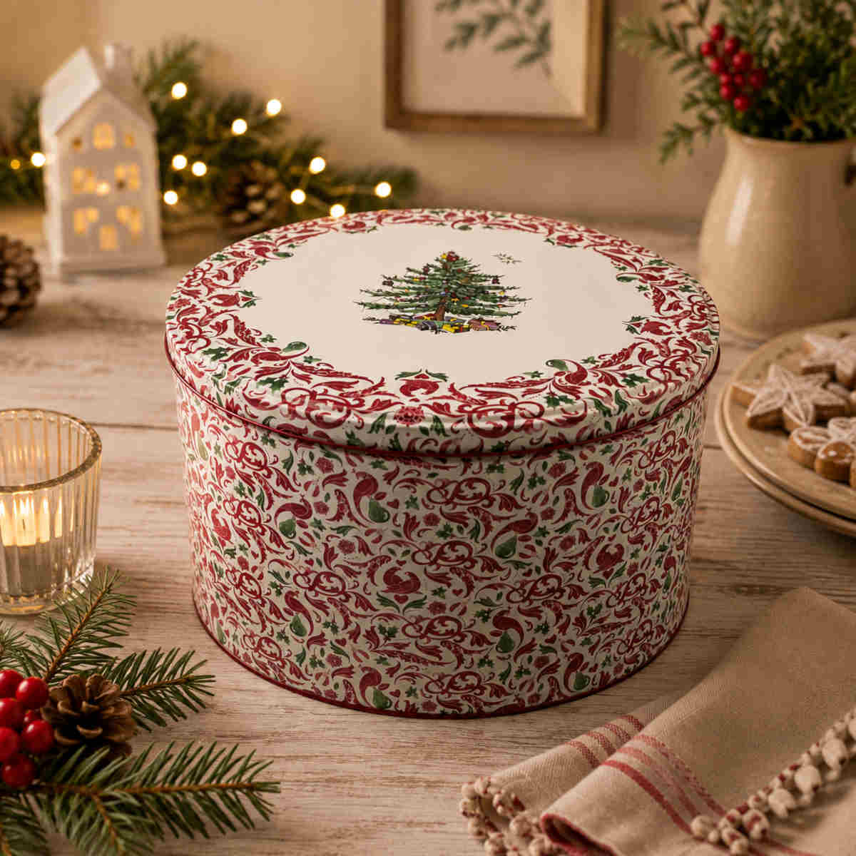 Emma Bridgewater Spode Christmas Tree Round Tin Large | Minimax
