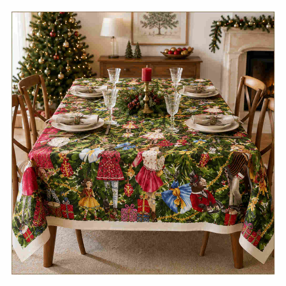 Tessitura Toscana Telerie Magical Tree Tablecloth 160x230cm | Minimax