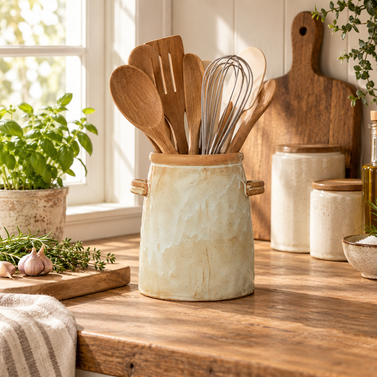 Assemble Francis Ceramic Utensil Holder 16 x 17cm