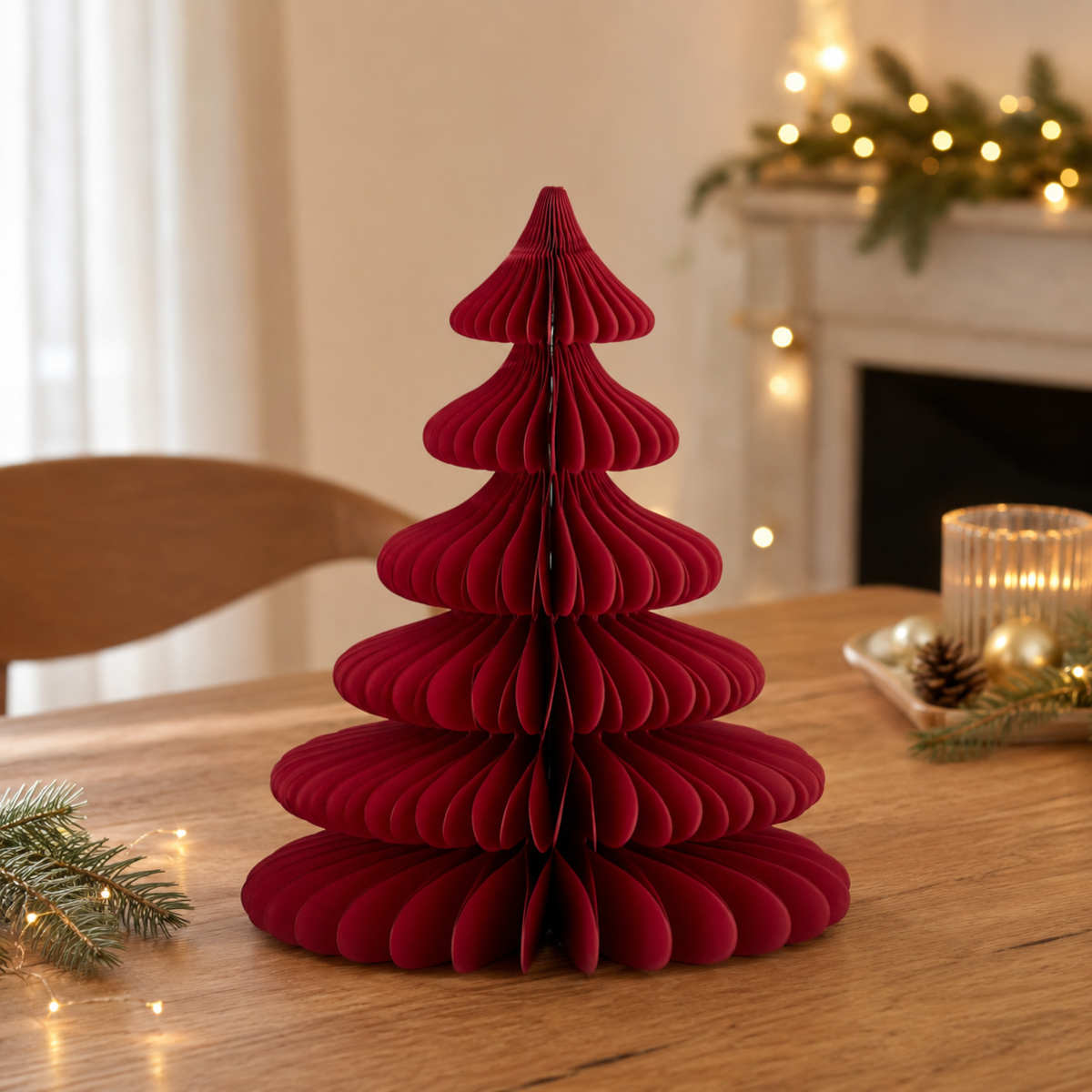 Gala Paper Tree Table Decoration Red 30cm | Minimax