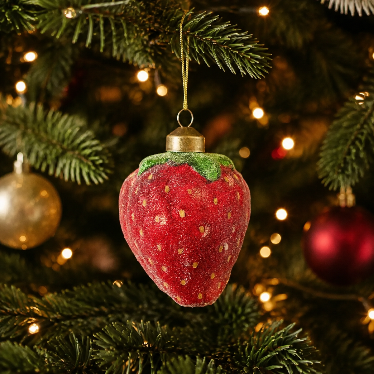 Vixen & Velvet La Dolce Vita Strawberry Hanging Decoration Red 9cm | Minimax